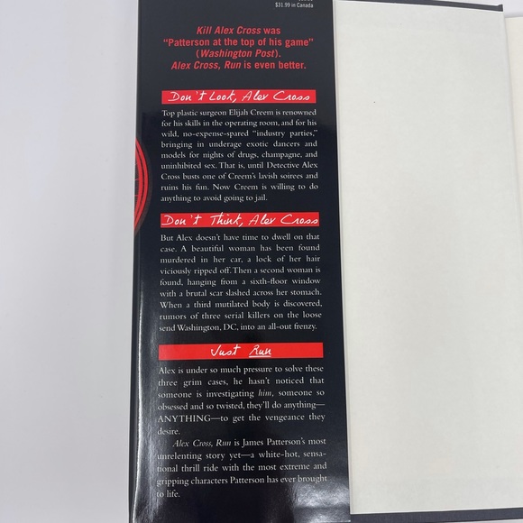 ALEX CROSS, RUN Hardback Book by James Patterson - Picture 3 of 7